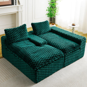 Modular Sofa, Convertible Twin Seat With Chaise Lounge