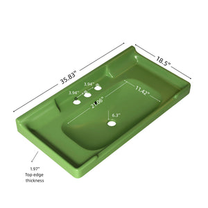 VICI 36" Bathroom Ceramic Basin with 3 Pre-Drilled Holes