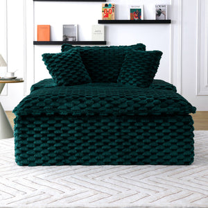 Comfort Bearing Sofa With 2 Pillows And 1 Backrest - Green