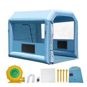 Inflatable Paint Booth, 9.8 x 8.2 x 8.2 ft with Powerful Blower and Air Filter System