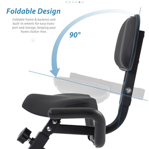 Exercise Bike Folding Stationary Bikes For Home With 16 Level Magnetic Resistance