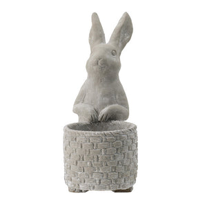 Meridian Trade Co Decorative Cement Rabbit Planter