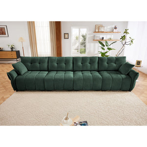 Modern 4-Seater Sofa, Solid Wood Frame In Premium Chenille