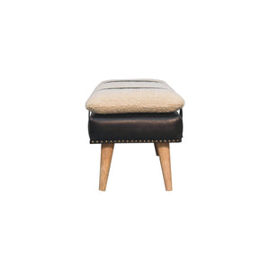 Bouclé Buffalo Hide Bench