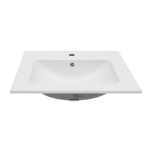 Rectangular Single Vanity Top With 1 Faucet Hole And Overflow Ceramic