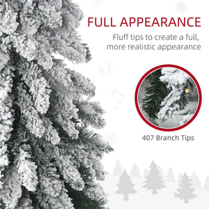 6Ft Prelit Pencil Artificial Christmas Tree with Snow-Flocked Branches - White