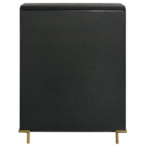 Anser - 5 Drawer Chest, Bedroom Storage Furniture - Black