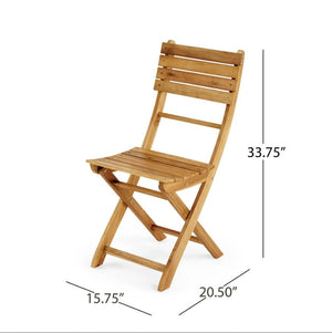 Natural 5 Piece Wood Outdoor Patio Dining Set - Natural Stained