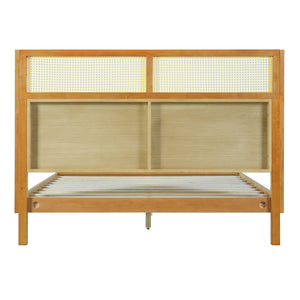 Premium Rubber Wood Platform Queen Bed Frame with Headboard