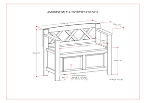 Amherst - Small Transitional Entryway Storage Bench