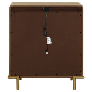 3 Drawer Nightstand With USB Ports - Brown