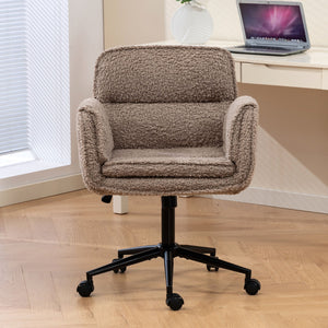 Criss Cross Swivel Desk Chair With Adjustable Armrests & Wheels For Home Office