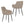 Dining Chair With Backrest And Wide Seat (Set of 2) - Beige