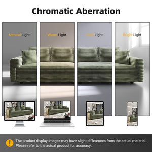 Convertible Deep Seat Sofa With Soft Pillows And Ottomans
