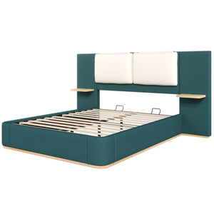 Queen Size Upholstered Platform Bed with Panel