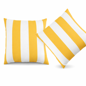6 Pack Outdoor/Indoor Throw Pillows with Inserts - Yellow/White Striped