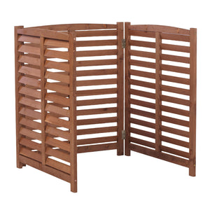 3 Panel Outdoor Wooden Air Conditioner Fence
