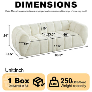 Modern Sofa With Piano Key Backrest