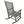 Wooden Oversized Porch Rocker Chair With Wide Seat and Tall Backrest
