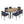 7 Piece Outdoor Dining Set With Table And 6 Chairs - Black / Gray / Teak