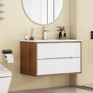 32-Inch Wall-Mounted Bathroom Vanity With Sink Combo