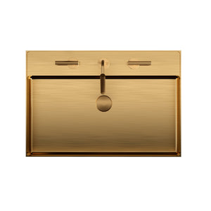 20"x14" Integrated Brushed Gold Stainless Steel Sink