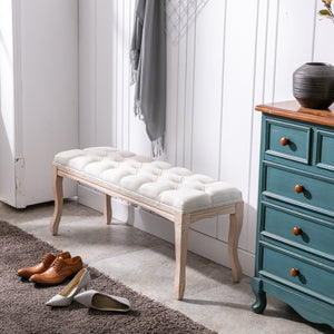 Bedroom Bench French Vintage Tufted Entryway Bench