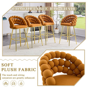 Bubble, Ball Chain Tufted Bar Chairs For Kitchen Island & Home Bar (Set of 2)