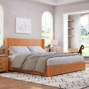 Platform Bed Frame With Headboard, Floor Standing Design