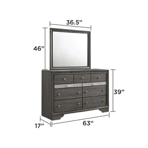 Traditional Queen 5 Piece Storage Bedroom Set in Gray Wood