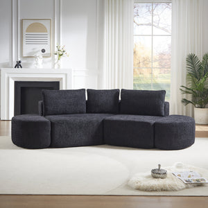 V-Shaped Modular Sofa Set in Chenille Fabric