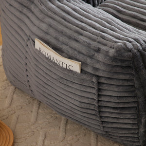 Giant Bean Bag Chair With Armrests And Footstool