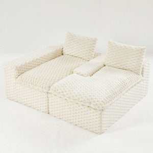 Modular Sofa, Convertible Twin Seat With Chaise Lounge