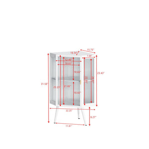 Corner Cabinet With Door And Shelves For Bathroom - White