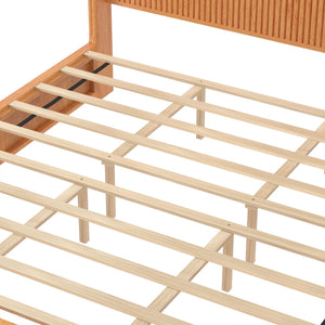 Platform Bed Frame With Headboard, Floor Standing Design