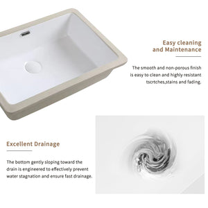 Rectangular Undermount Bathroom Sink