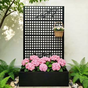 Metal Planter Box with Trellis 70.9in H x 43.3in W x 15.8in D
