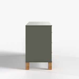 6-Drawer Double Dresser in Olive