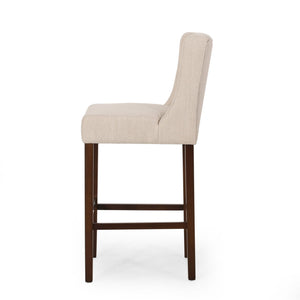 Solstara Upholstered Dining Barstool with Button Tufted and Wing Back