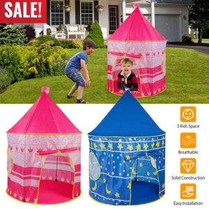 Kids Play Tent Foldable Pop Up Children Play Tent Portable Baby Play House Castle with  Carry Bag Indoor Outdoor Use