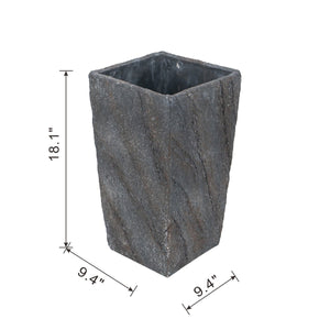 9.4x9.4x18.1' Cement Planter Large, Indoor Outdoor Garden Functional Decor