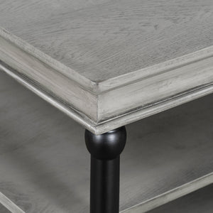 55.1" Wood Coffee Table with Storage Shelves