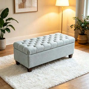 Storage Ottoman Bench With Safety Hinges