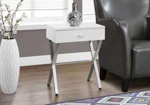 Accent Side X Table With Storage Drawer