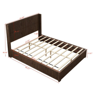 Platform Bed Frame With Headboard, Floor Standing Design