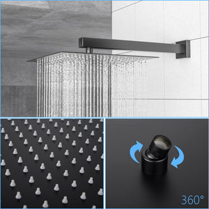 Modern Shower System With Adjustable Slide Bar, Stainless Steel And Brass Construction