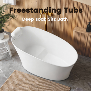 51" Solid Surface Oval Freestanding Glossy Bathtub