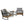 3pcs Rocking Rattan Set - Grey