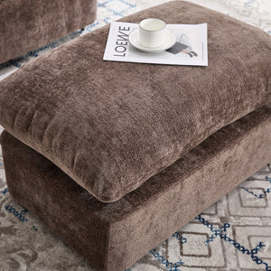 46.1" W Upholstered Oversized Swivel Accent Chair with Ottoman