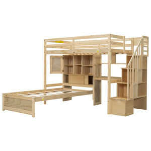 Loft Bed With Built In Desk And Staircase